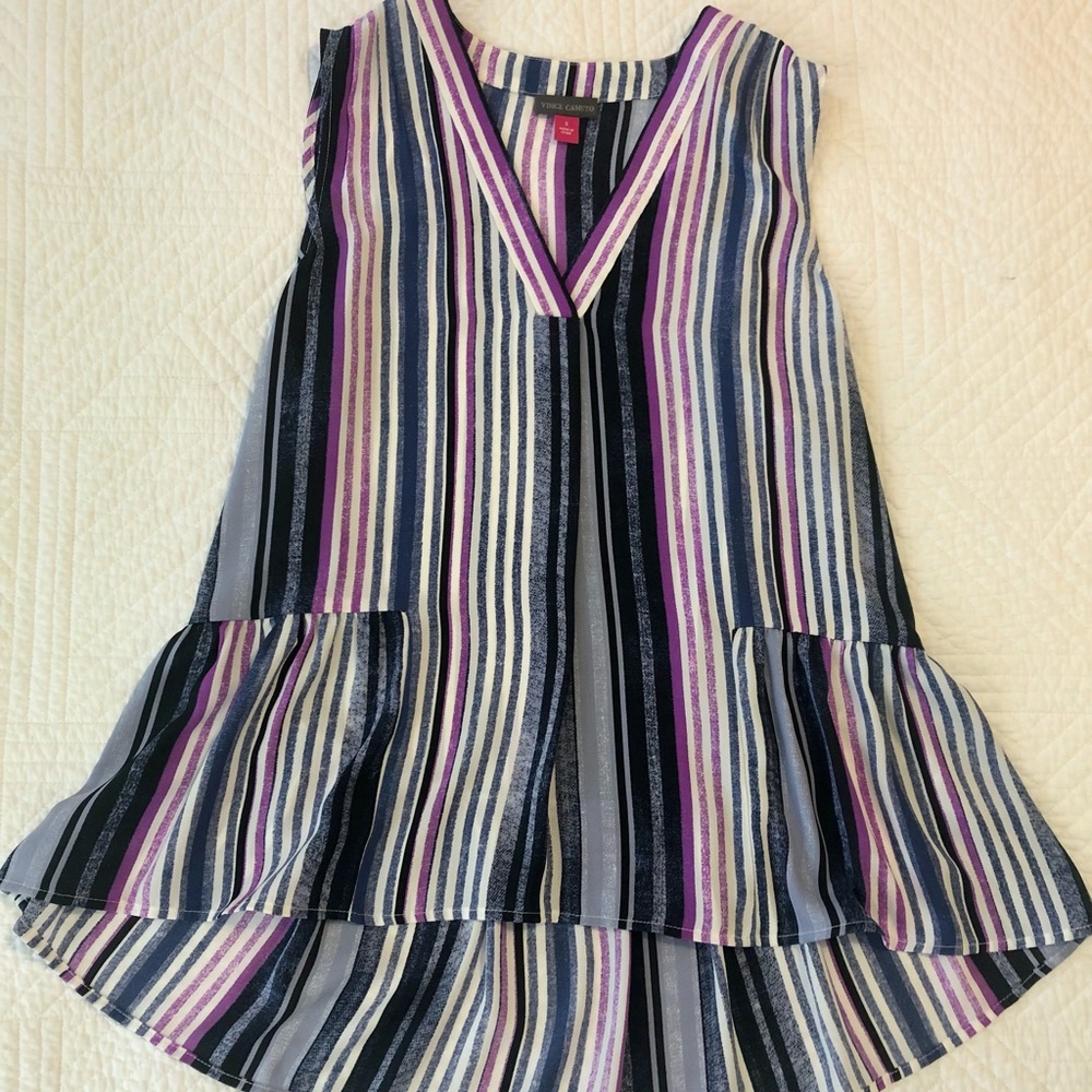 Vince Camuto striped ruffled top